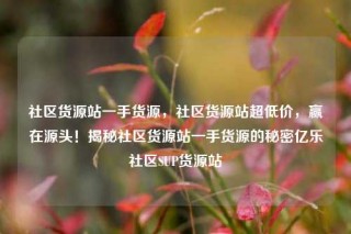 社区货源站一手货源，社区货源站超低价，赢在源头！揭秘社区货源站一手货源的秘密亿乐社区SUP货源站
